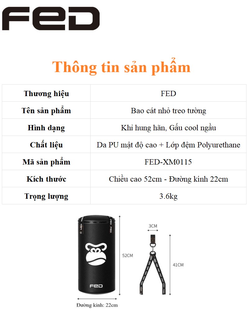 Bao đấm, bao cát treo xà trẻ em FED-XM0115