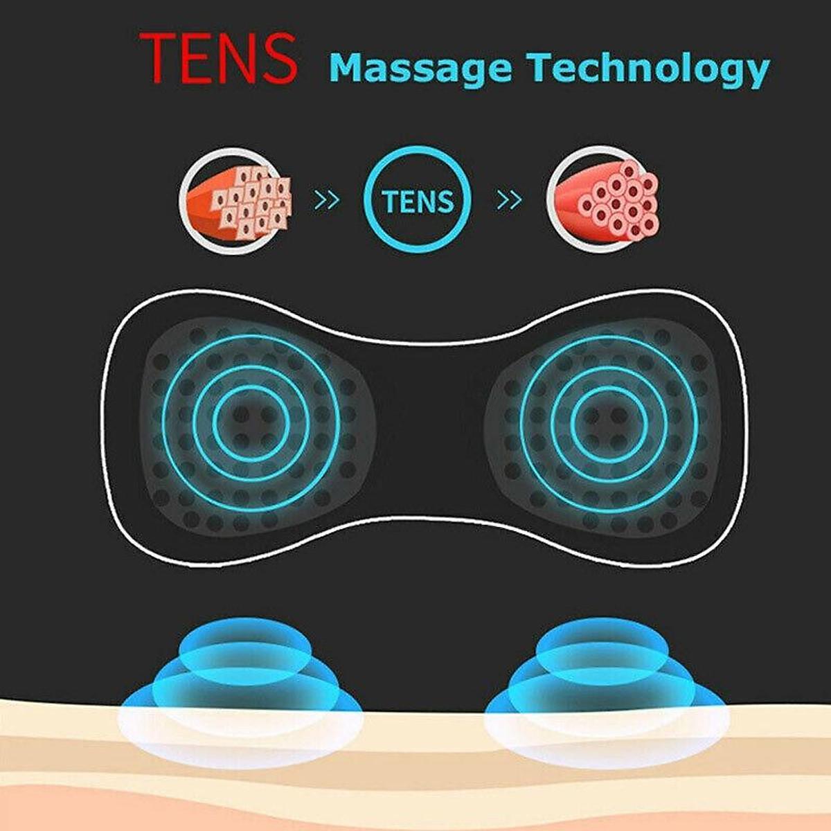 Miếng dán massage xoa bóp cổ vai gáy mini 6 chế độ tiện lợi, Máy mát xa châm cứu đấm bóp massage xung điện