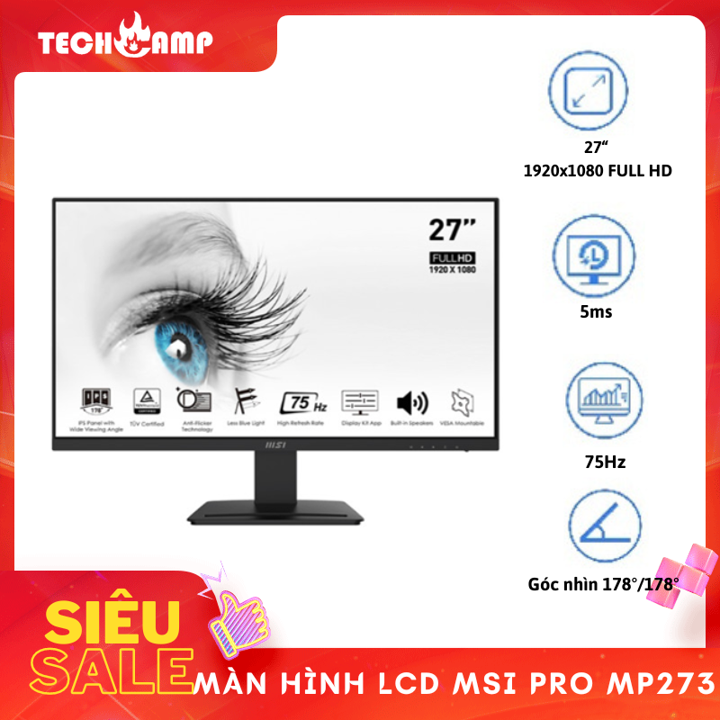 Màn hình MSI PRO MP273 27&quot; IPS 75Hz - Hàng chính hãng