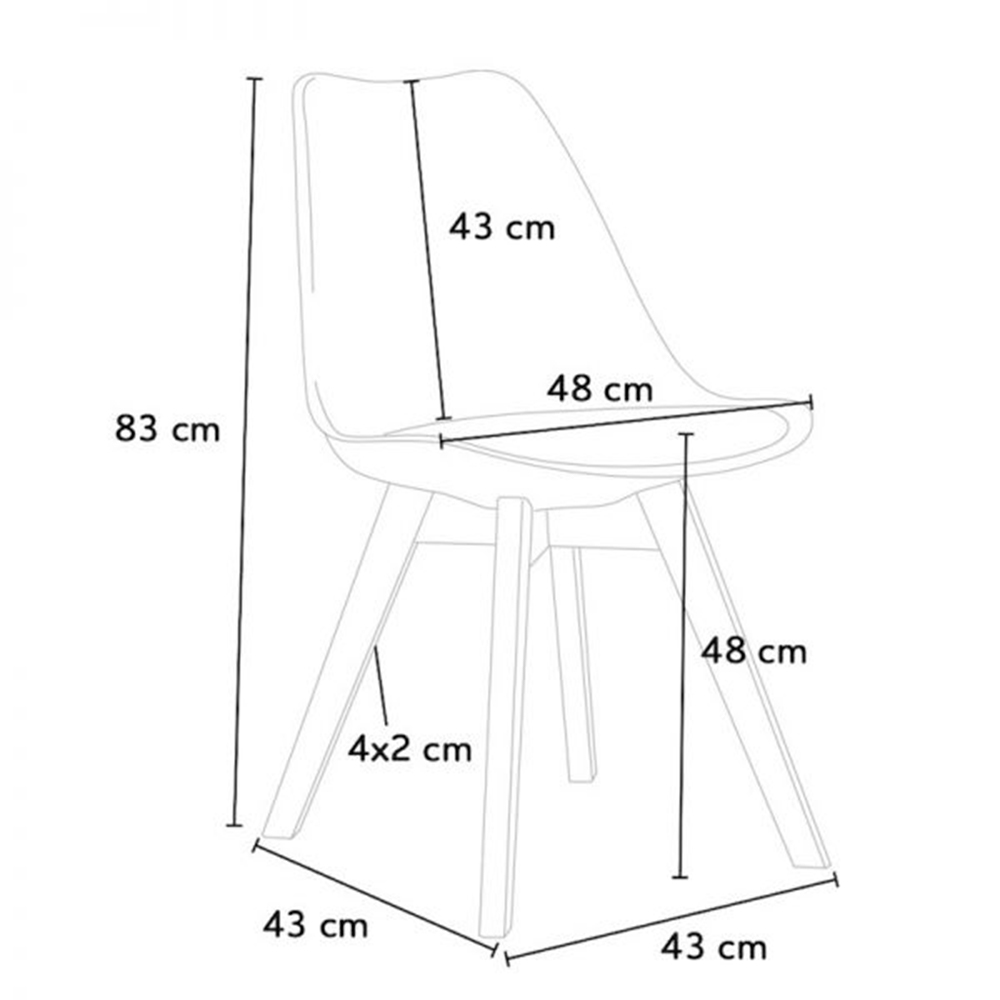 Ghế Nordica Nệm Chần Da Giả Bố Chân Gỗ Lớn IBIE