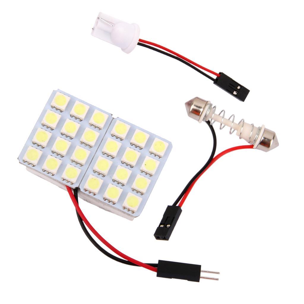 Car Interior LED 24SMD Panel T10 Dome Bulb BA9S Festoon Trailer Light White