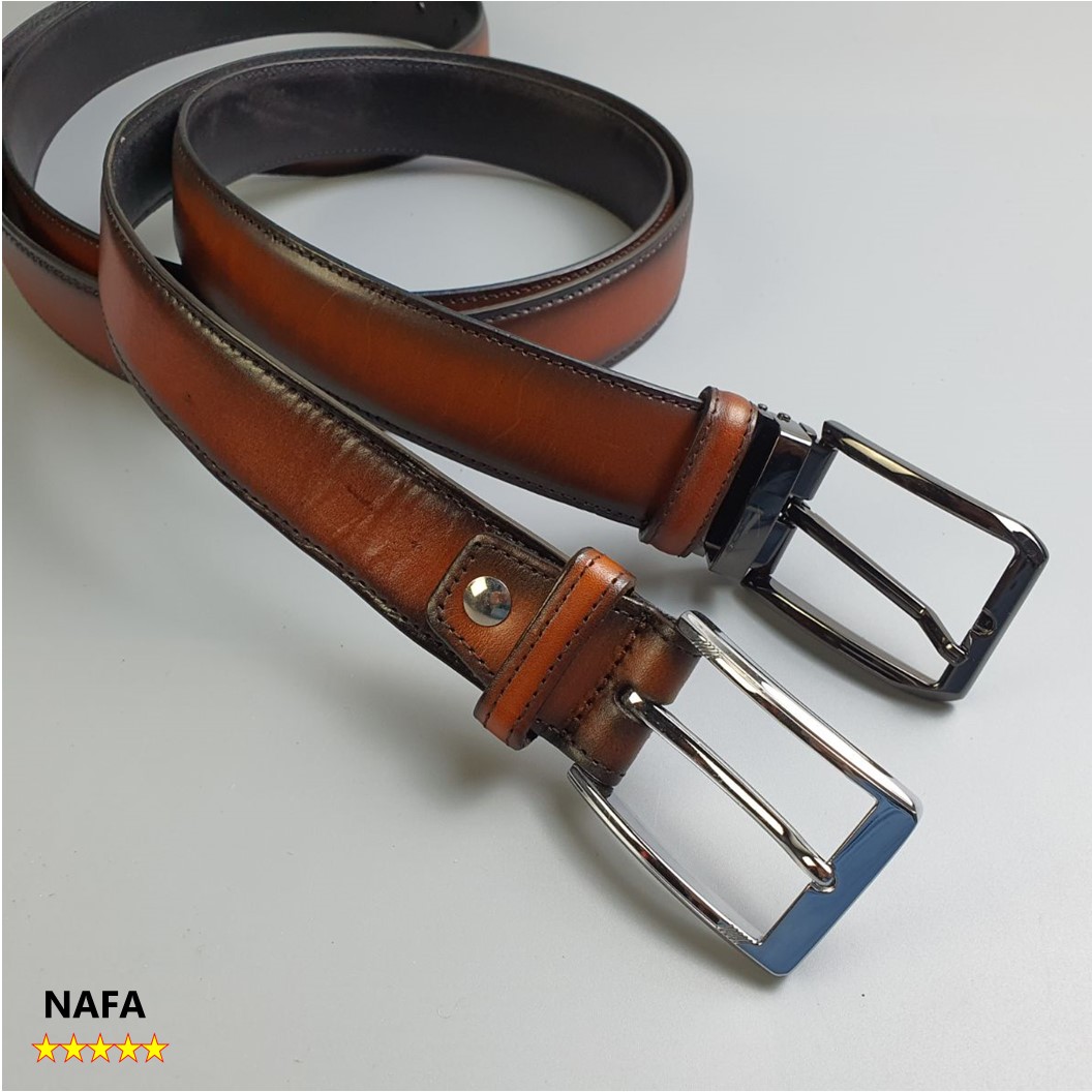 Thắt lưng nam, Dây nịt nam da bò cháy 3 lớp NAFA BL111 phong cách thời trang, khóa kim - BH 3 năm