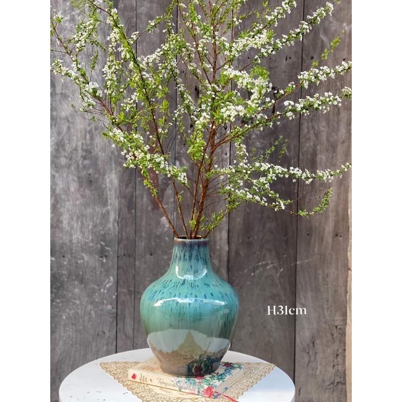 Bình cắm hoa men hỏa biến hàng vuốt thủ công. Gốm sứ Bát Tràng