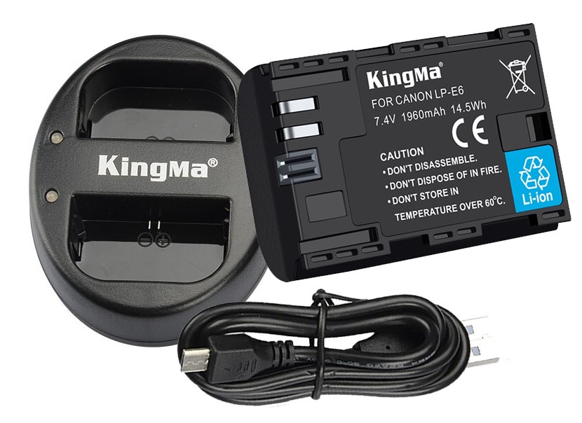 Sạc đôi Kingma cho Canon LP-E6, Hàng chính hãng