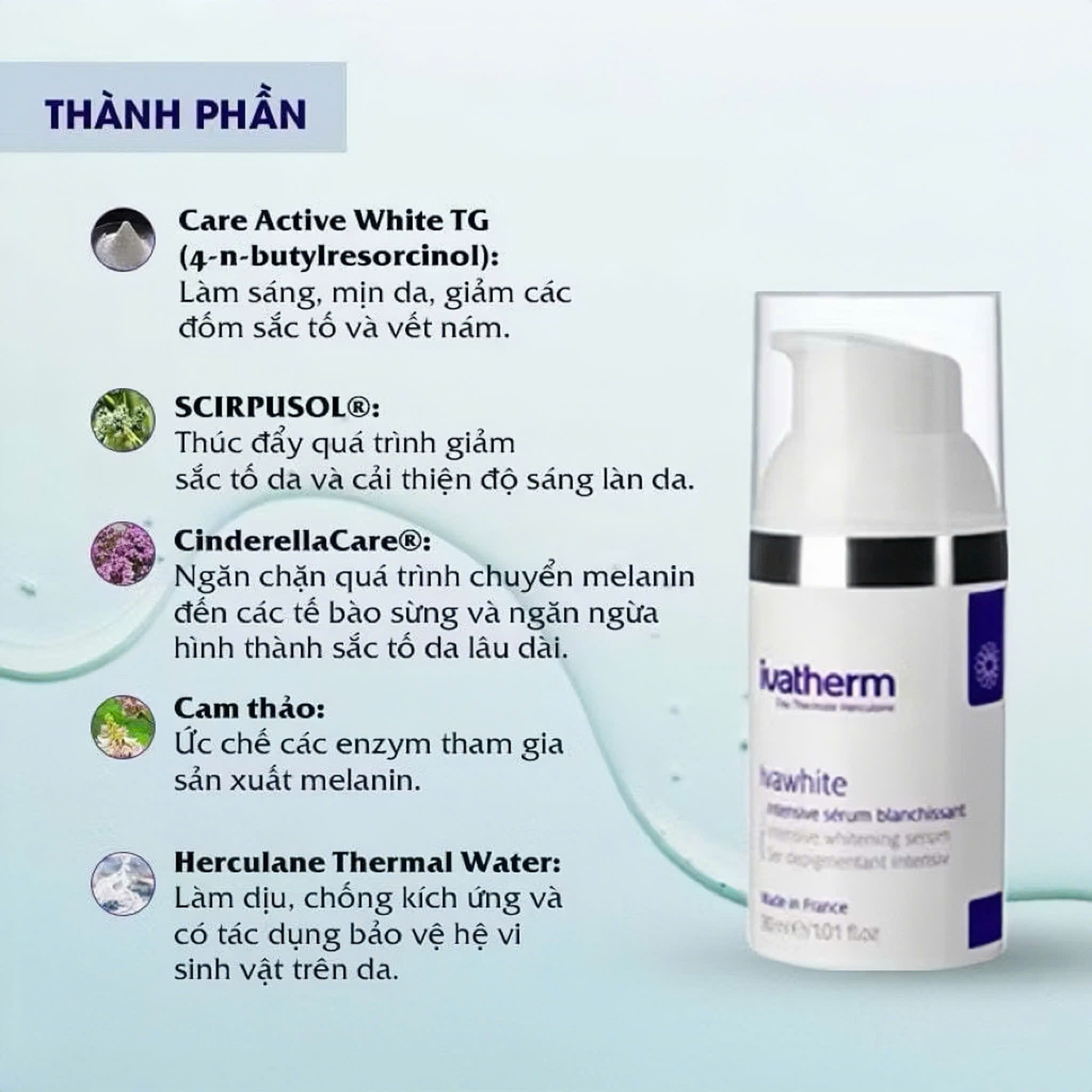 Serum Ivatherm Ivawhite Serum Hỗ Trợ Cải Thiện Nám Làm Sáng Da 30ml