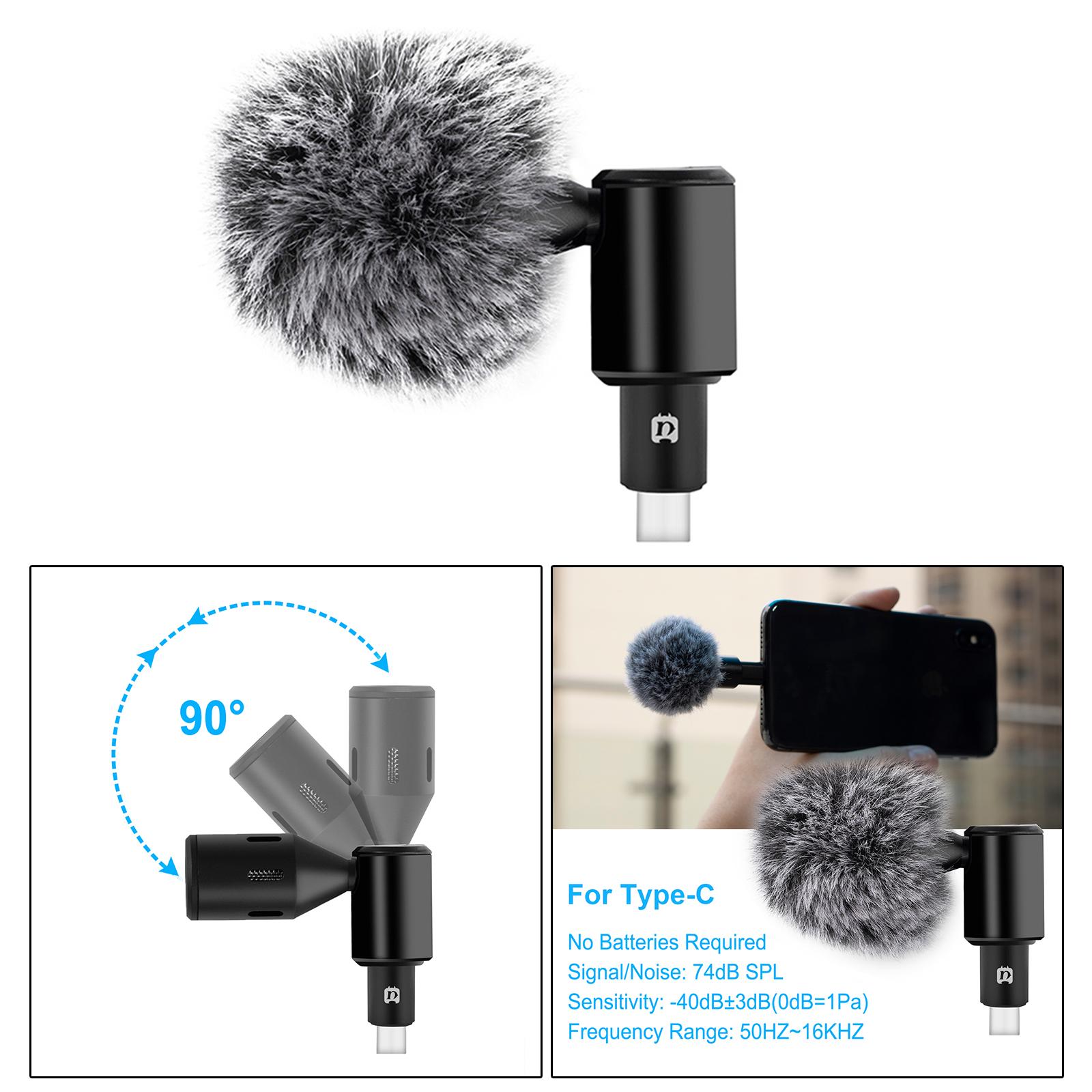Condenser Microphone Phone Mic Plug and Play for iPhone Black