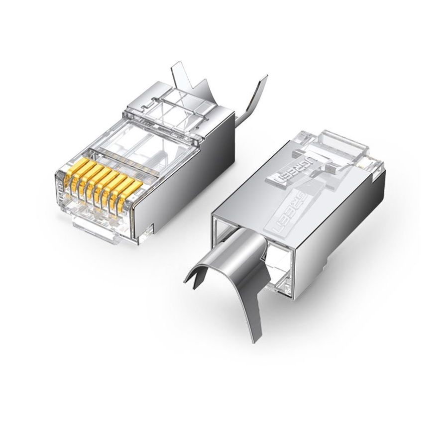 đầu bấm mạng dùng cho dây lớn Cat6a Cat7 RJ45 LAN 8P8C Ugreen 123PR70316NW bao có 10 chiếc hàng chính hãng