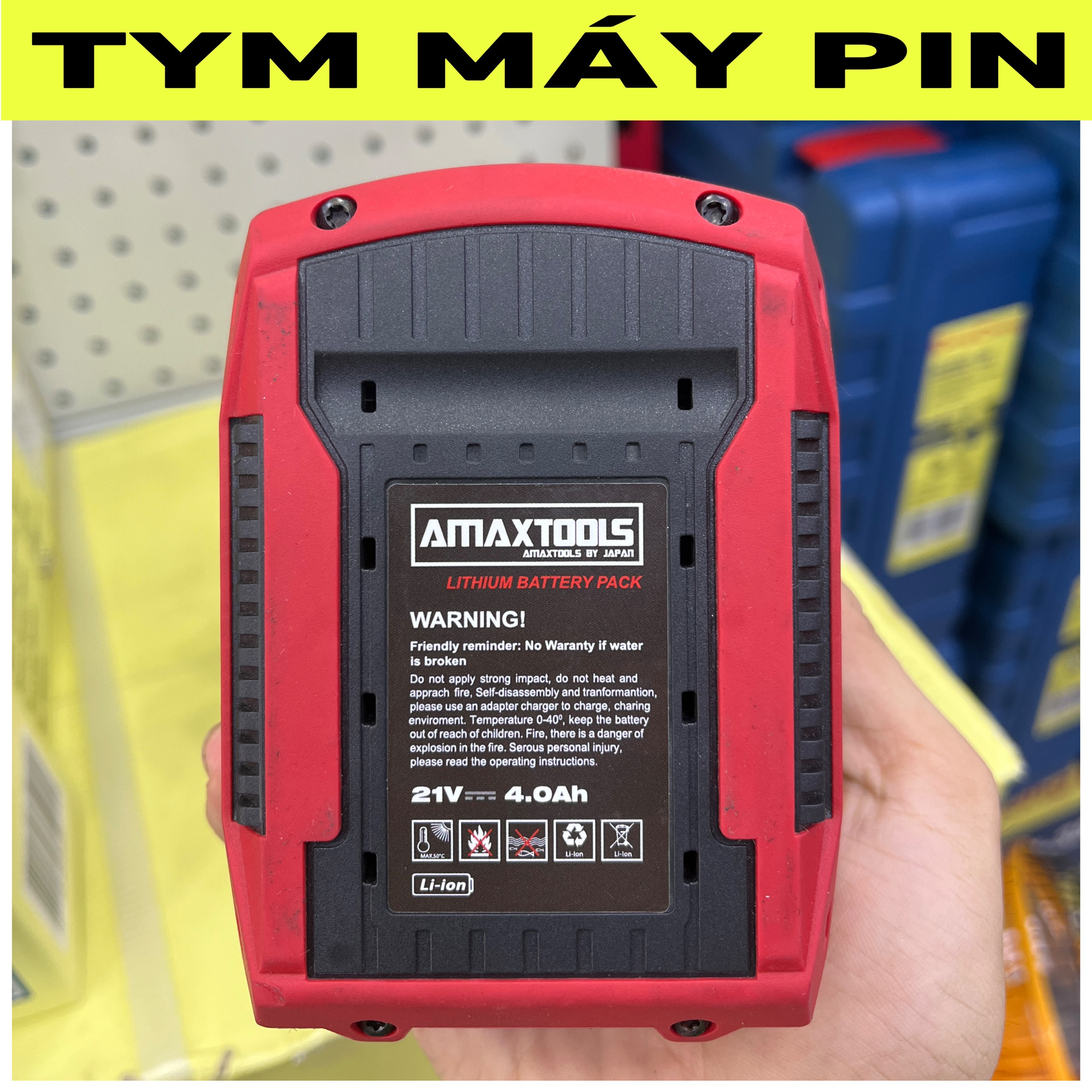 Pin 21V-4000mAh Amaxtools dùng cho máy pin chân phổ thông – Tym Máy Pin