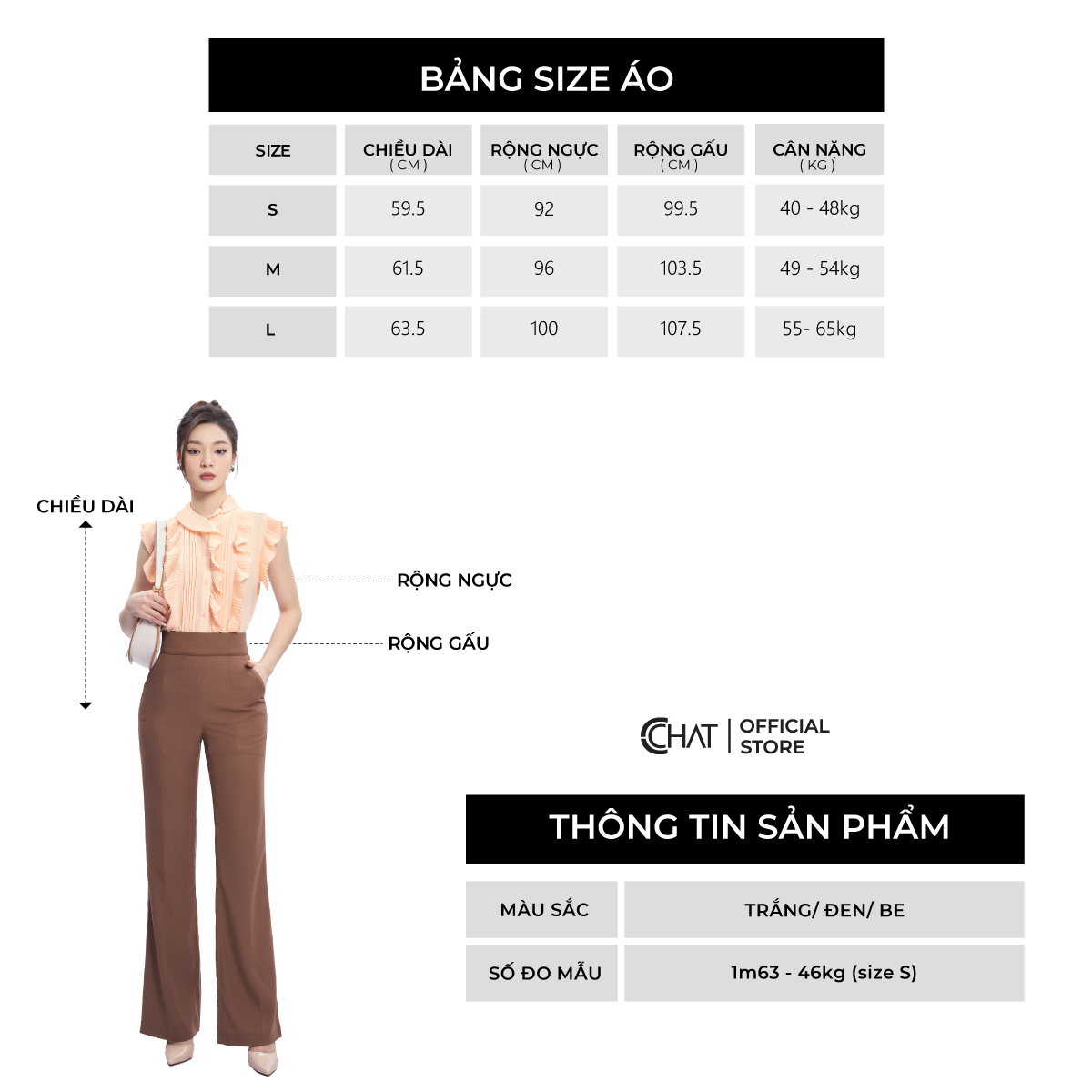 Áo Sơ Mi Nữ  Dập Ly Bấu Mí Chất Liệu Chiffon Cao Cấp 53FNH2012ST