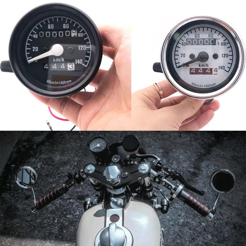 Bộ đồng hồ công tơ mét 0-140km/h 2 khung độc đáo dành cho xe mô tô