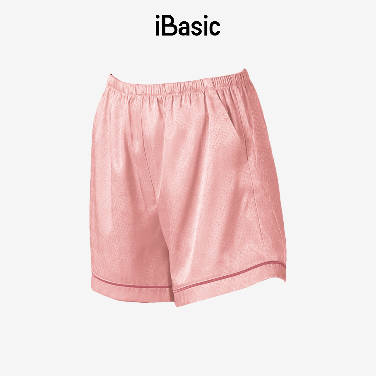 Đồ bộ mặc nhà nữ pyjama satin xước iBasic quần đùi áo tay lửng HOMW047