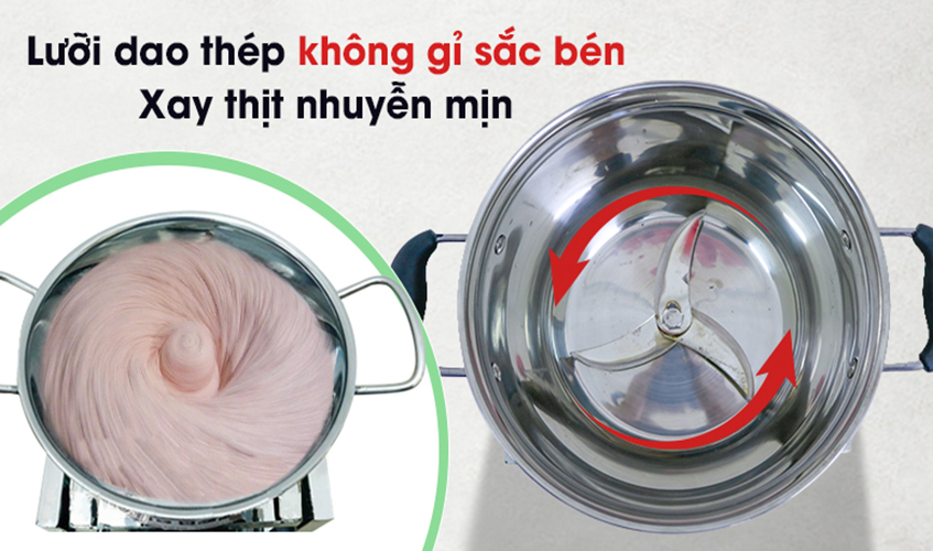 Máy Xay Thịt Làm Giò Chả Ruốc, Xay Cua, Xay Cá Gia Đình NEWSUN 1 Kg/ Mẻ, Inox Cao Cấp, Công Suất 900W, Chân vuông