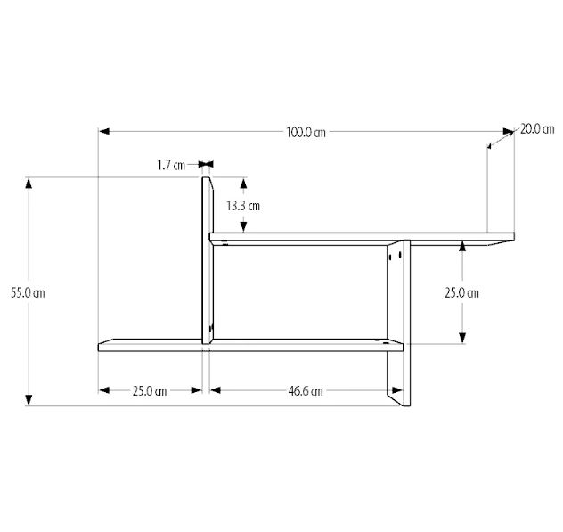 Kệ Gỗ Trang Trí Treo Tường 2 Tầng Juno Sofa CTKT515 KT 100 x 55 x 20cm