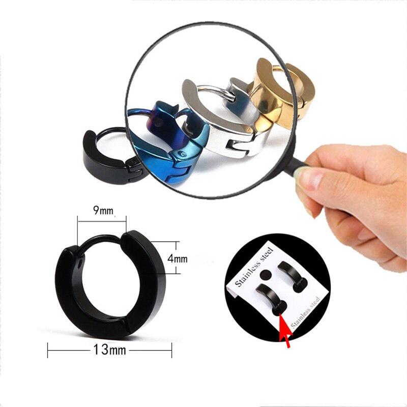 1 Chống Dị Ứng Titanium Thép Bông Tai PUNK ROCK Bông Tai Nam Trang Sức Thời Trang Nữ Vòng Tròn Nhỏ Tròn Bông bông Tai