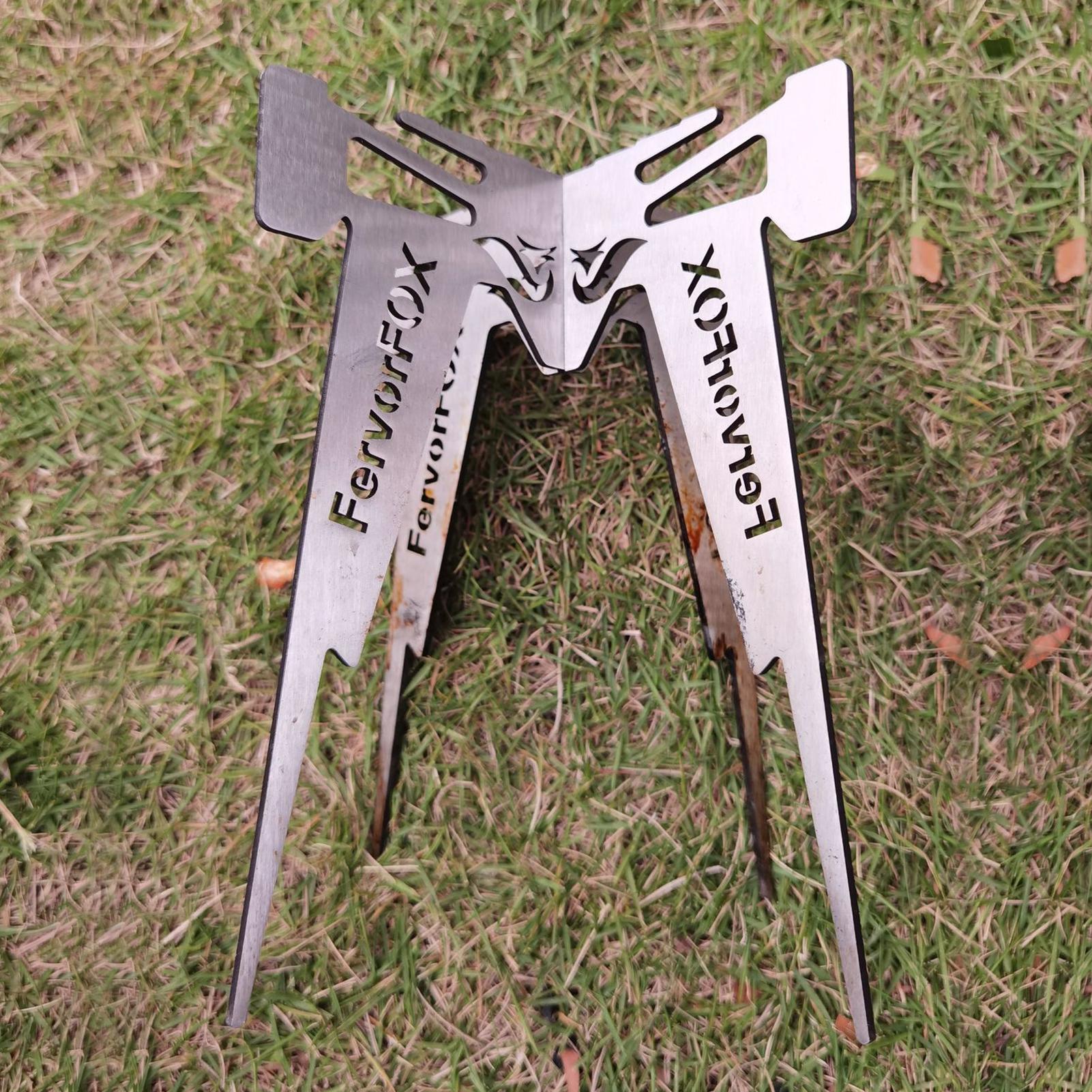 Folding Camping Pot Support Cross Stand Trivet Stove Rack for Outdoor Camping Hiking Backpacking