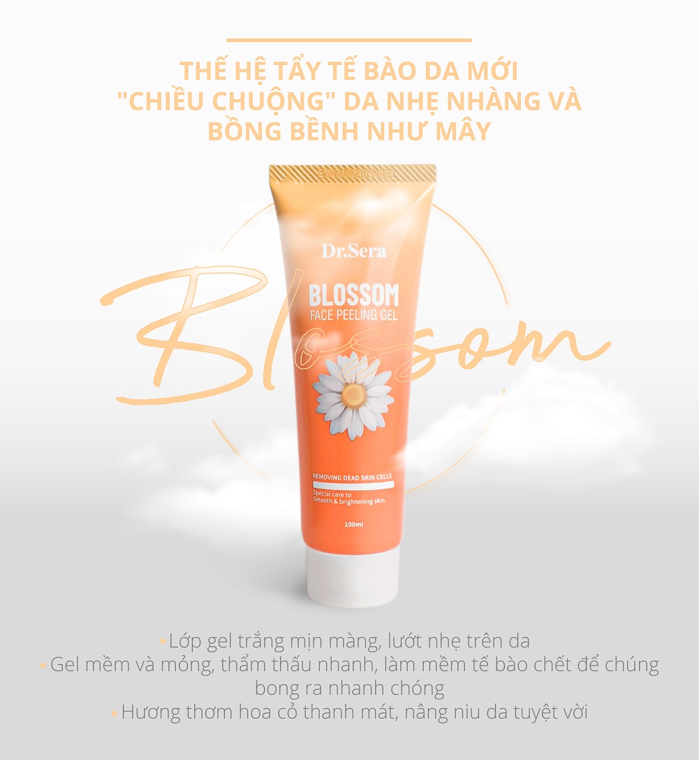 Gel tẩy tế bào chết Dr.Sera Blossom Face Peeling Gel se khít lỗ chân lông, ngừa mụn viêm, làm dịu da chiết xuất hoa cỏ