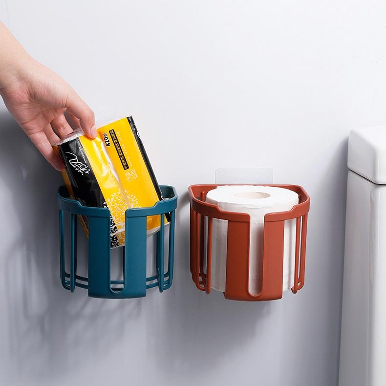 Giỏ nhựa đựng giấy vệ sinh dán tường không cần khoan đục