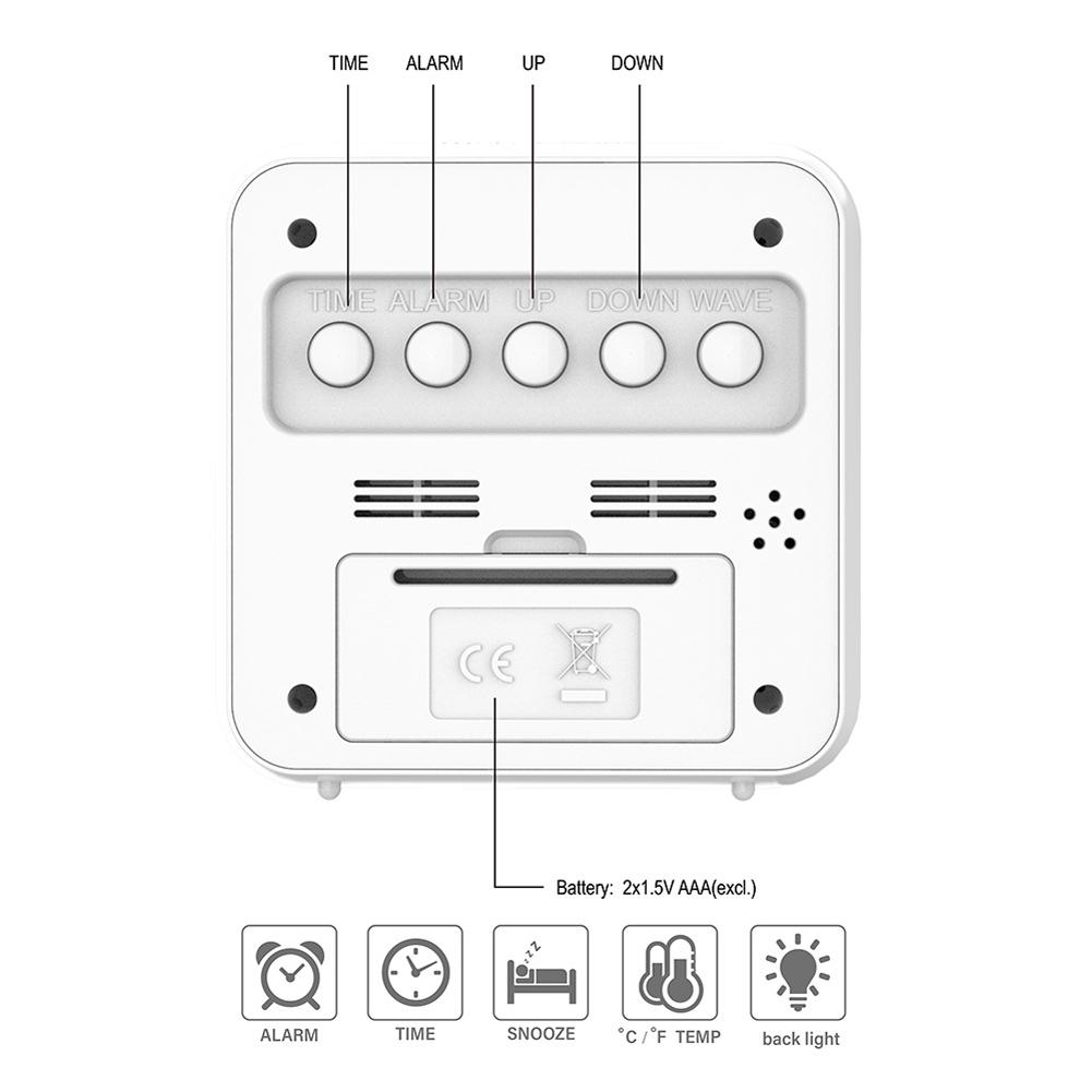 Indoor Large Screen Digital LCD Display Temperature and Humidity Meter Bedroom Watch Calendar Alarm Clock Thermometer