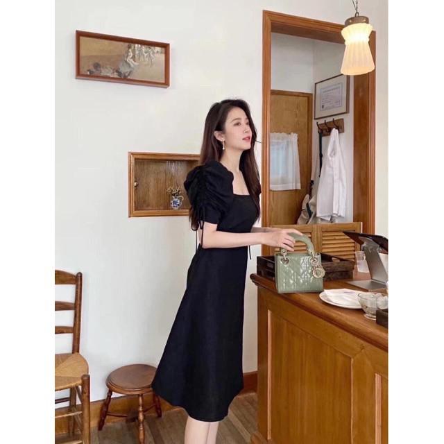 Đầm Suông Dài Cổ Vuông Nhiều Màu