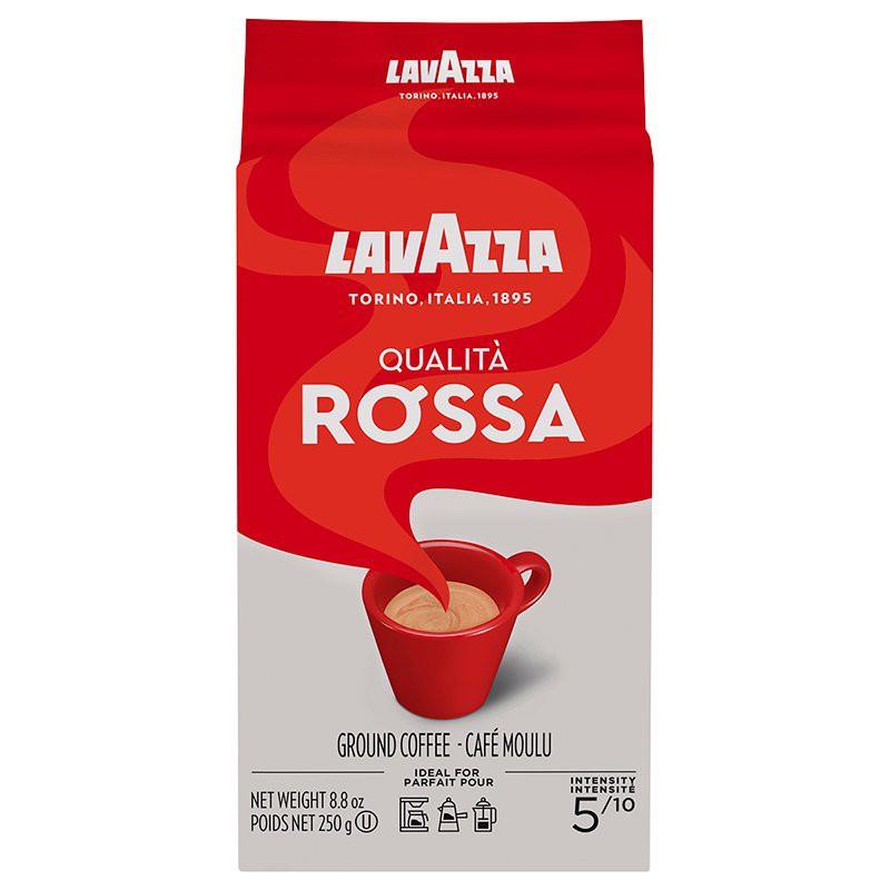 Cà Phê Bột Pha Máy LAVAZZA COFFEE QUALITA ROSSA ITALIA – 250gr Ground- Độ đậm : 5/10