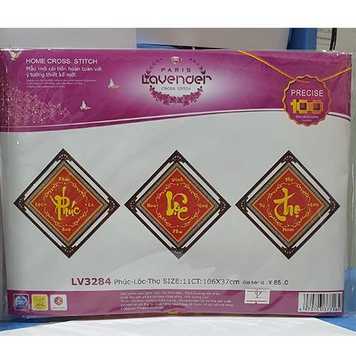 Tranh thêu phúc lộc thọ LV3284 - kích thước: 106 * 37cm.