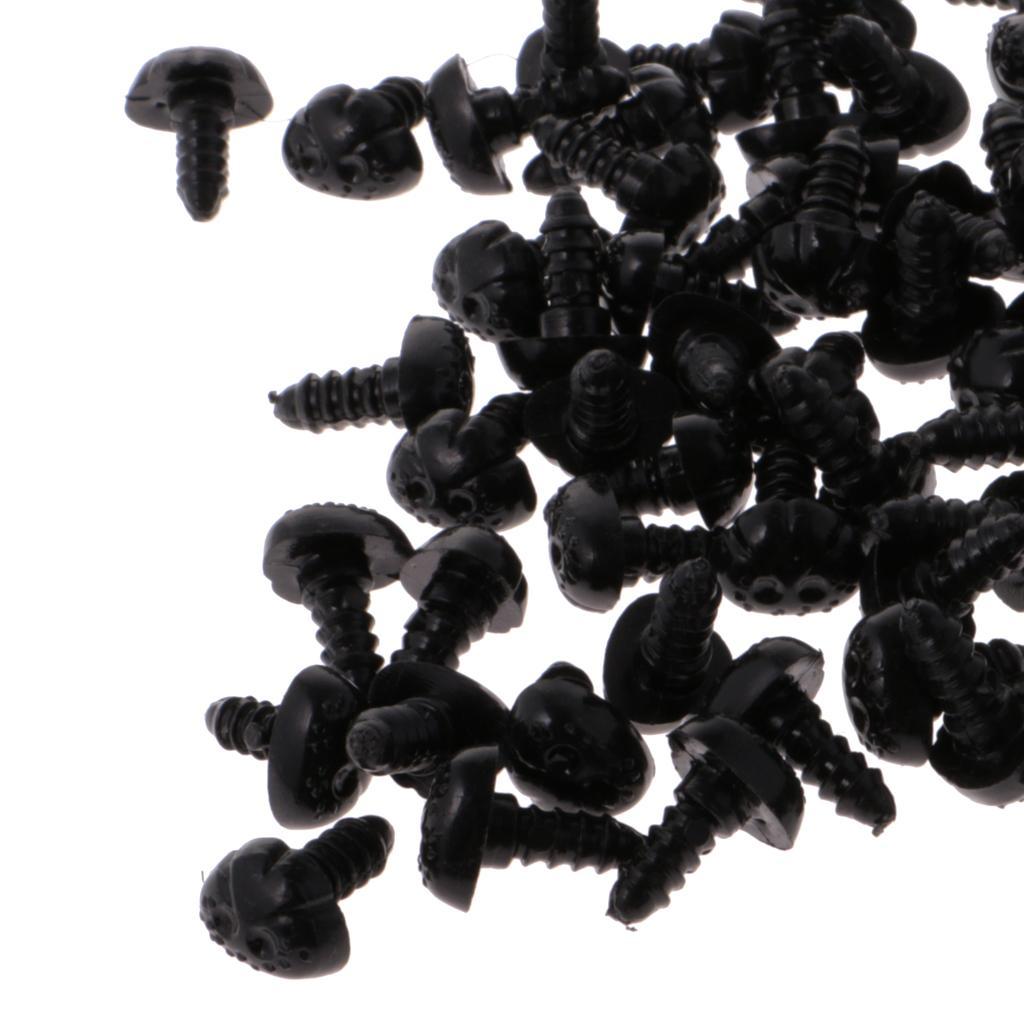100 pcs 10 x 13mm Plastic Safety Nose + 100pcs 9 x 12mm Black Safety Nose