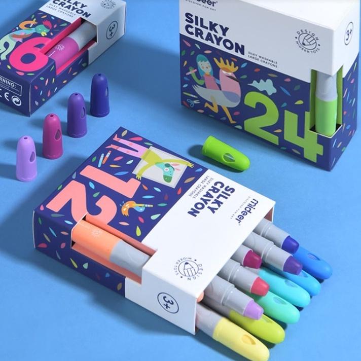 Bút Màu sáp dầu hữu cơ Mideer Silky Crayon Daddycare.vn, Đồ Chơi Sáng Tạo Cho Bé 1,2,3,4,5,6,7 Tuổi, Đồ Dùng Học Tập