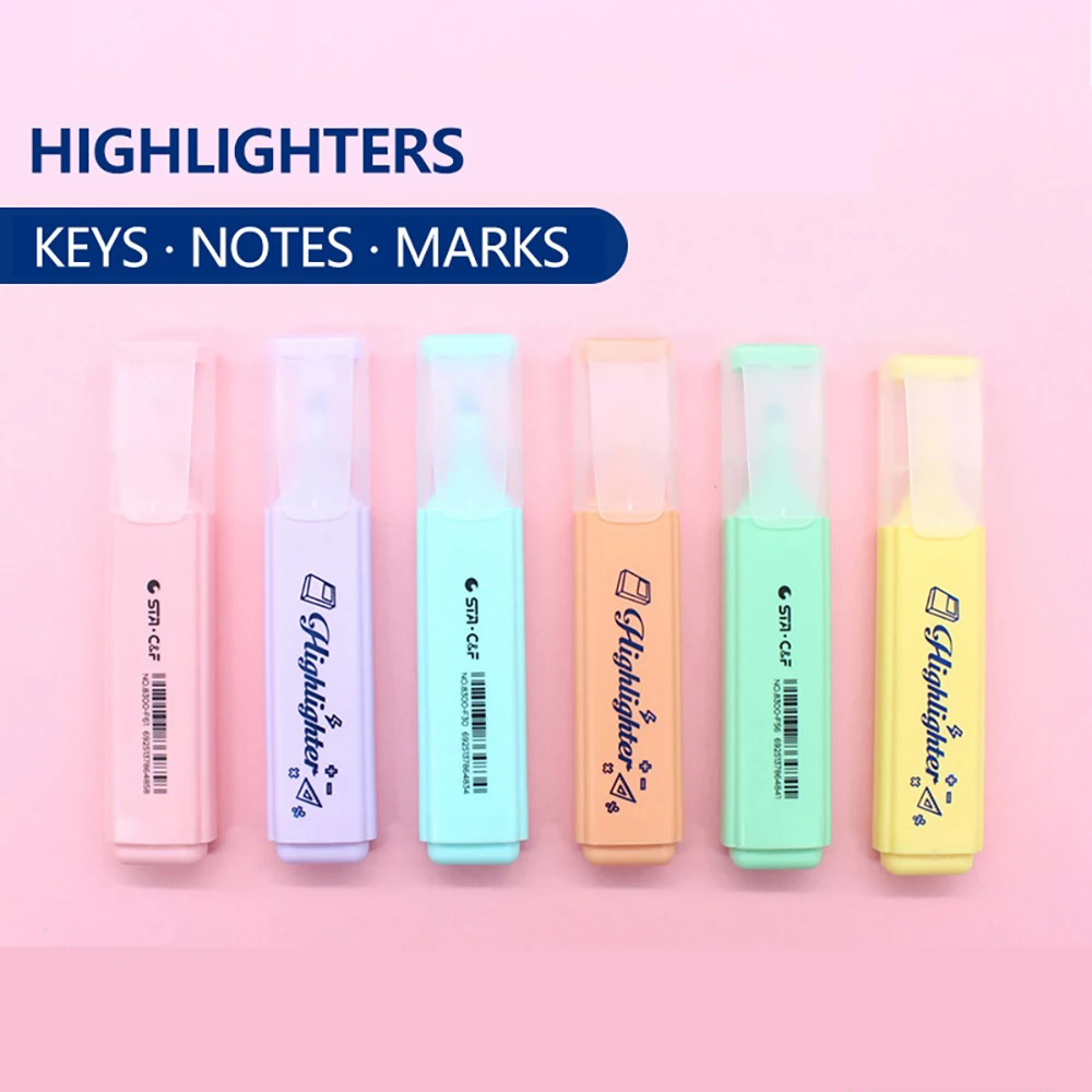 Set 6 cây Bút dạ quang, bút nhớ dòng, bút highlight màu pastel siêu xinh.