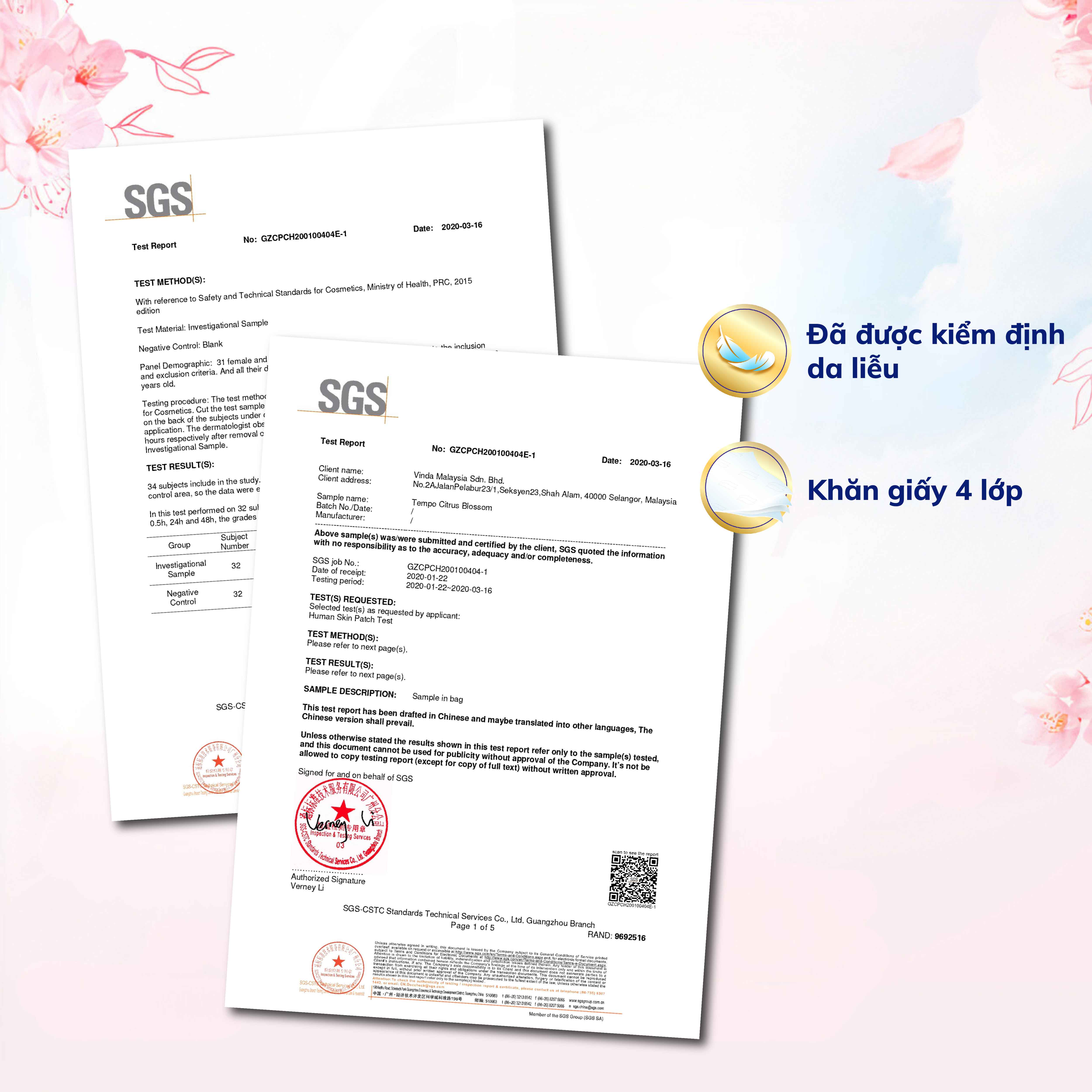 [LỐC 18 GÓI] Khăn Giấy Bỏ Túi Cao Cấp Tempo Petit Hương Sakura- 4 Lớp Bền Dai, Được Kiểm Nghiệm Da Liễu -Thương Hiệu Đức