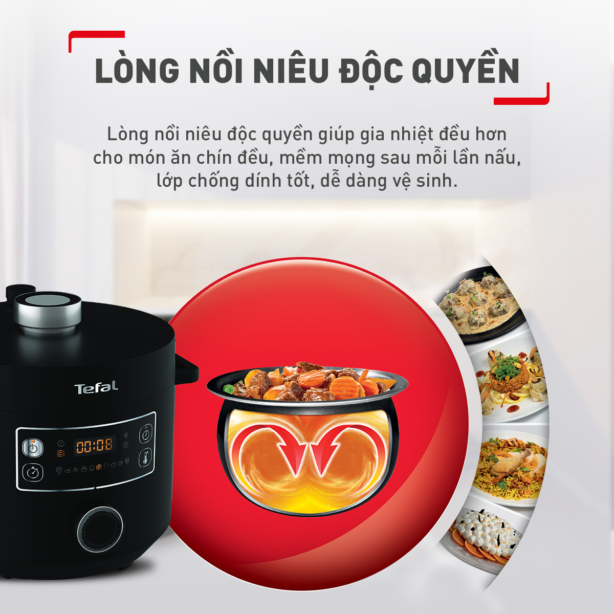 Nồi áp suất điện đa năng Tefal Turbo Cuisine 5L CY754830 - Hàng chính hãng