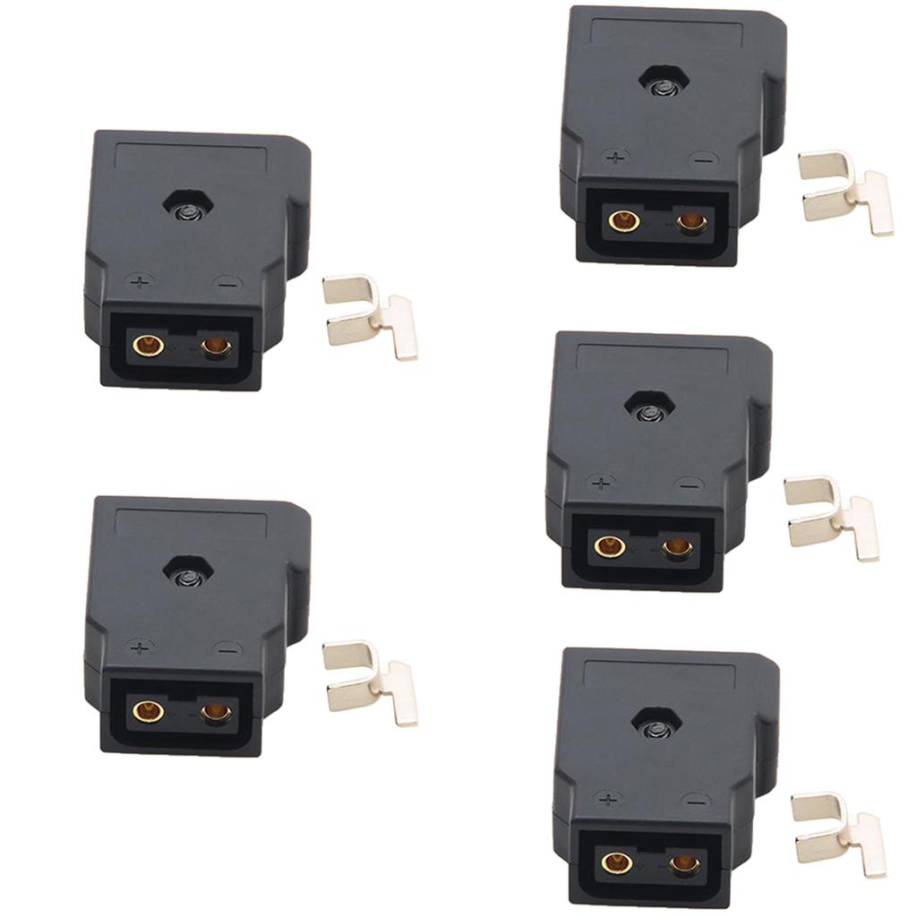Pack of 5 Female D-Tap Plug Connector for DSLR Rig Power Cable V-mount Anton Battery Black