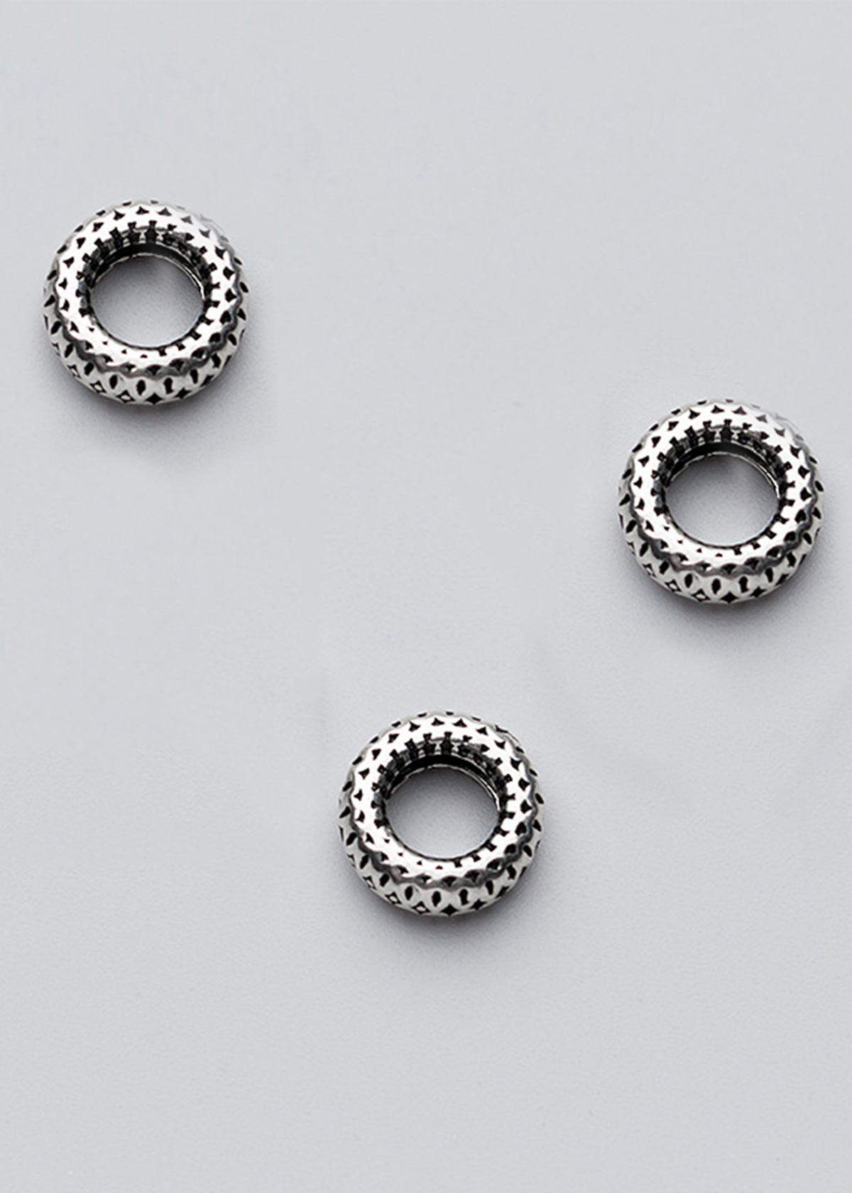 Combo charm bạc chặn hạt họa tiết hoa văn - Ngọc Qúy Gemstones