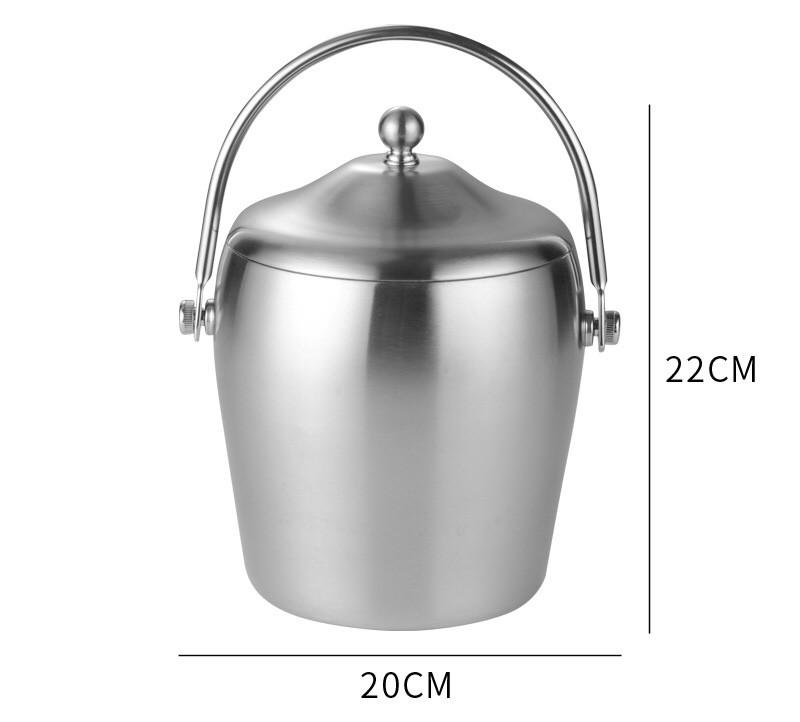 Xô Đá Inox #304 Mờ Cao Cấp Giữ Nhiệt 2 Lớp Dày