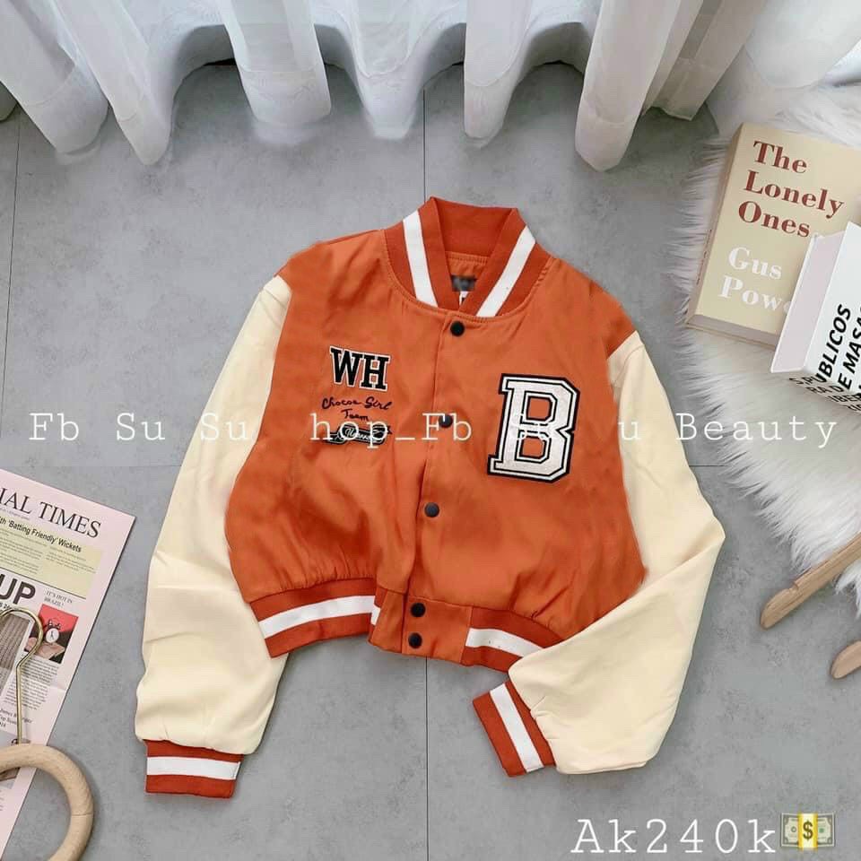 Áo khoác jacket nữ tay dài cổ chữ B thời trang, áo khoác bomber crtop, áo khoác lửng, ÁO KHOÁC LỬNG CROPTOP THÊU CHỮ B CÁ TÍNH ÁO KHOÁC BOMBER SIÊU HOT THỜI TRANG