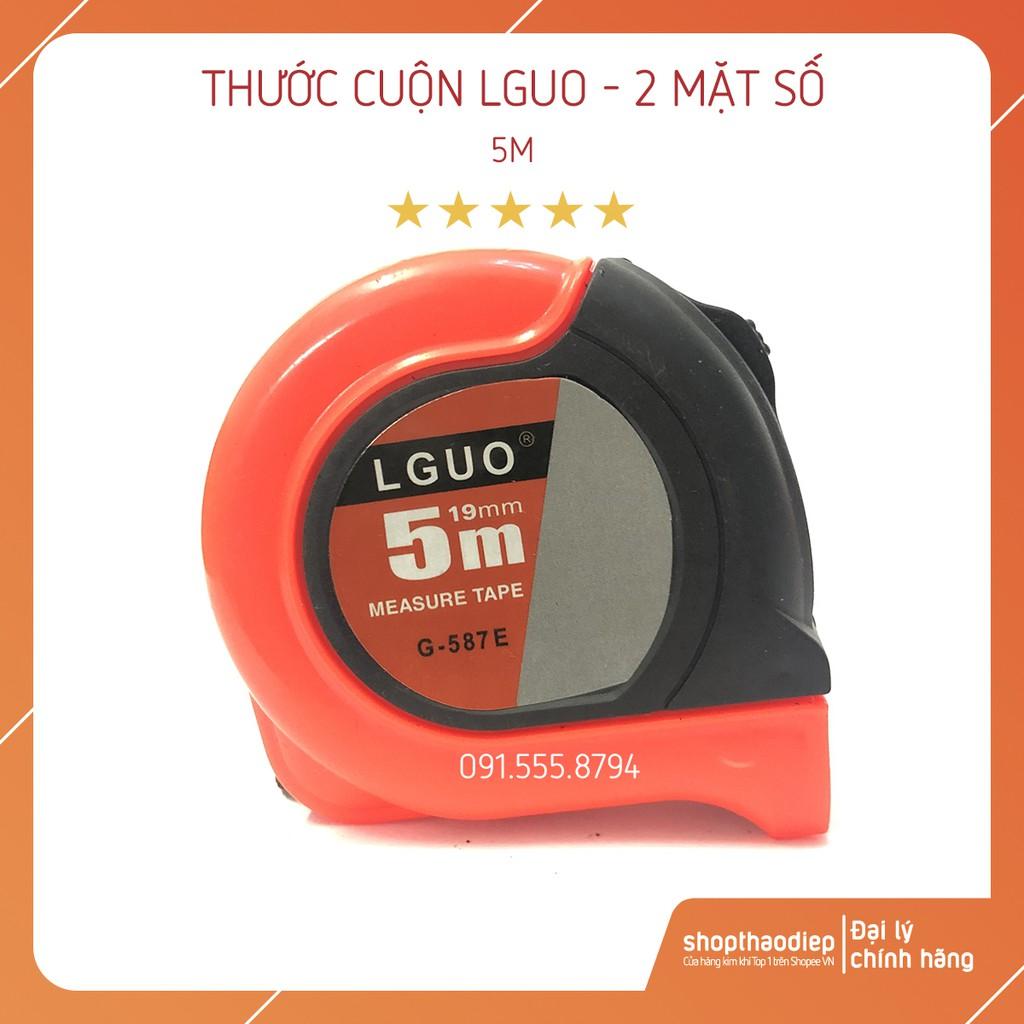 Thước Cuộn 5m - 7.5m LGUO 2 mặt số bản 25mm, Thước Dây LGUO Số To và Lỗ Ban