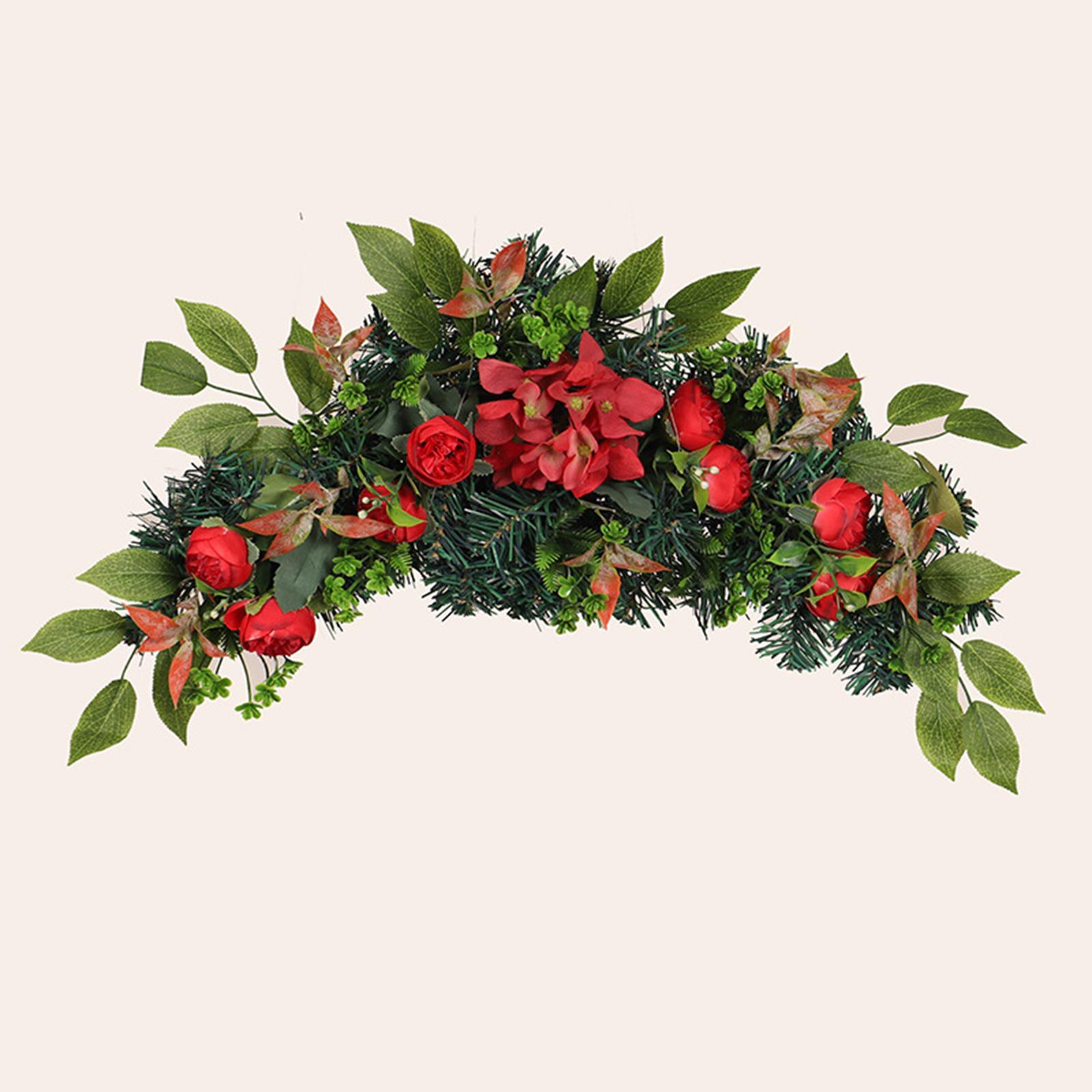 Flower Swag Simulation Front Door Wreath for Decoration Festivals Outdoor