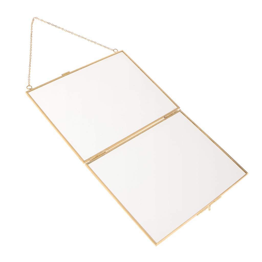 3pcs Double Sided Wall-mount Clear Glass Hanging Frame Easy to Install