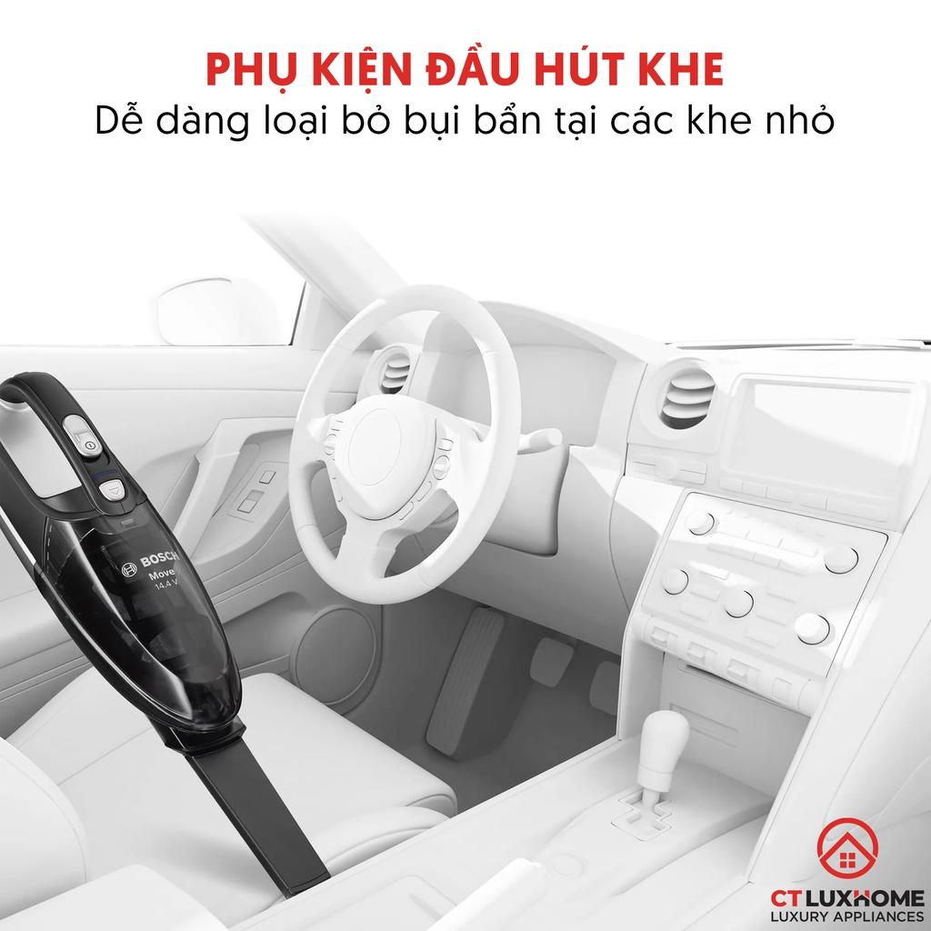 Máy hút bụi cầm tay mini không dây Bosch BHN14090 Hút liên tục 12 phút, Pin NiMH [Hàng chính hãng]