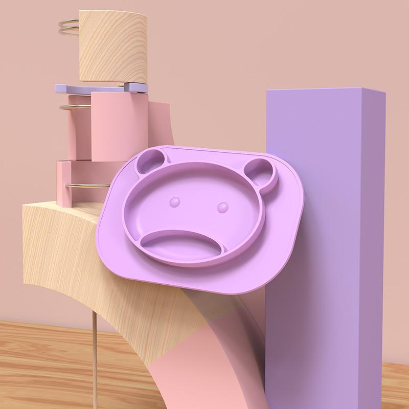 Silicone Cho Bé Chống Rơi Đĩa Dùng Tiệc Bộ Đồ Ăn Trẻ Em Sáng Tạo Hoạt Hình Ăn Sáng Tấm Bát Dễ Thương Gia Sư Đoàn Đĩa