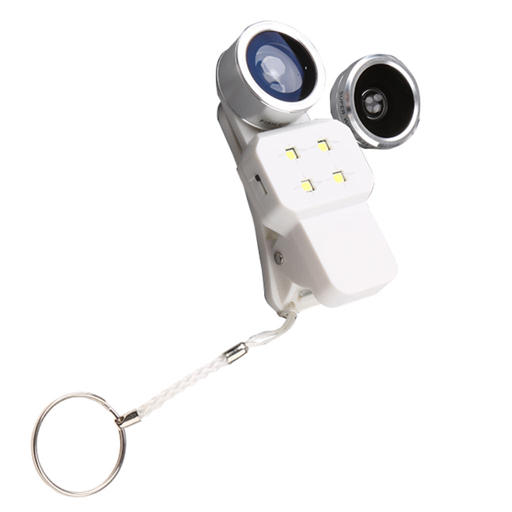 Clip On Camera Lens with LED Light for Mobile Phone/Tablet