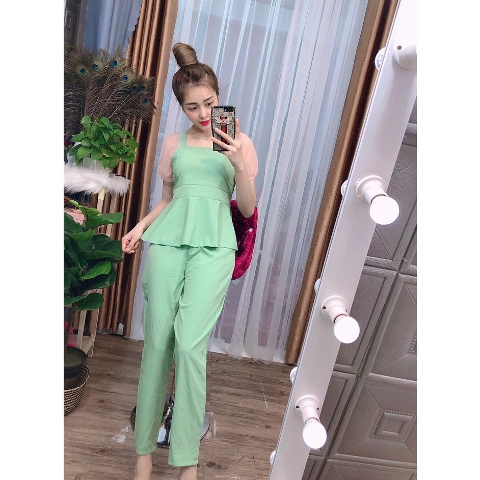Đồ bộ nữ pijama lụa đẹp dễ thương lụa satin tay ngắn quần dài mặc nhà đồ ngủ ESHOP ST01