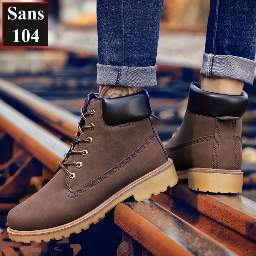 Boot nam martin Sans104 giầy cao cổ boost vàng đen nâu bigsize to 43 44 45 46 độn đế 6cm big size đẹp hàn quốc cao cấp