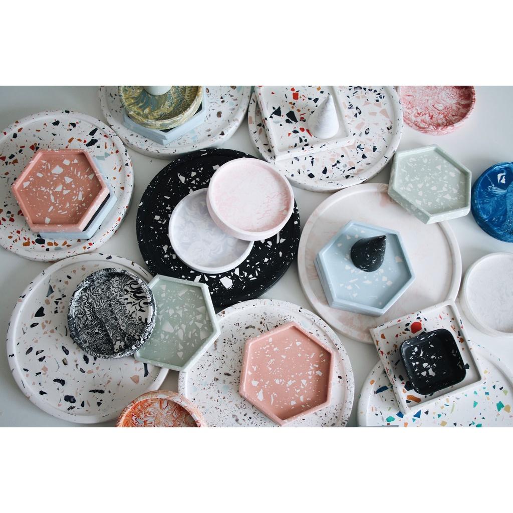 Khuôn silicone làm đế lót ly - Làm sản phẩm DIY, Handmade, Jesmonite, Epoxy, Resin - Silicone Mold Circle Coaster