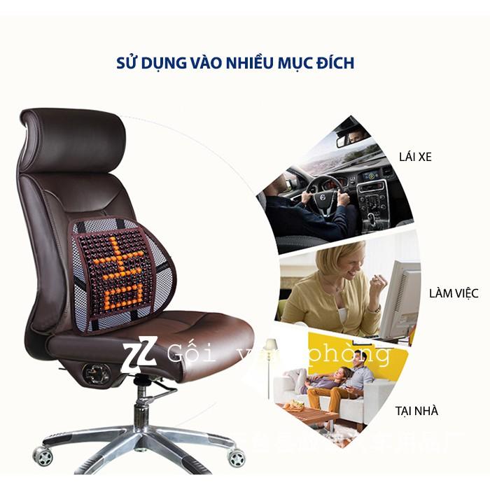 Tấm đệm lưng hạt gỗ ô tô massage BTL-01
