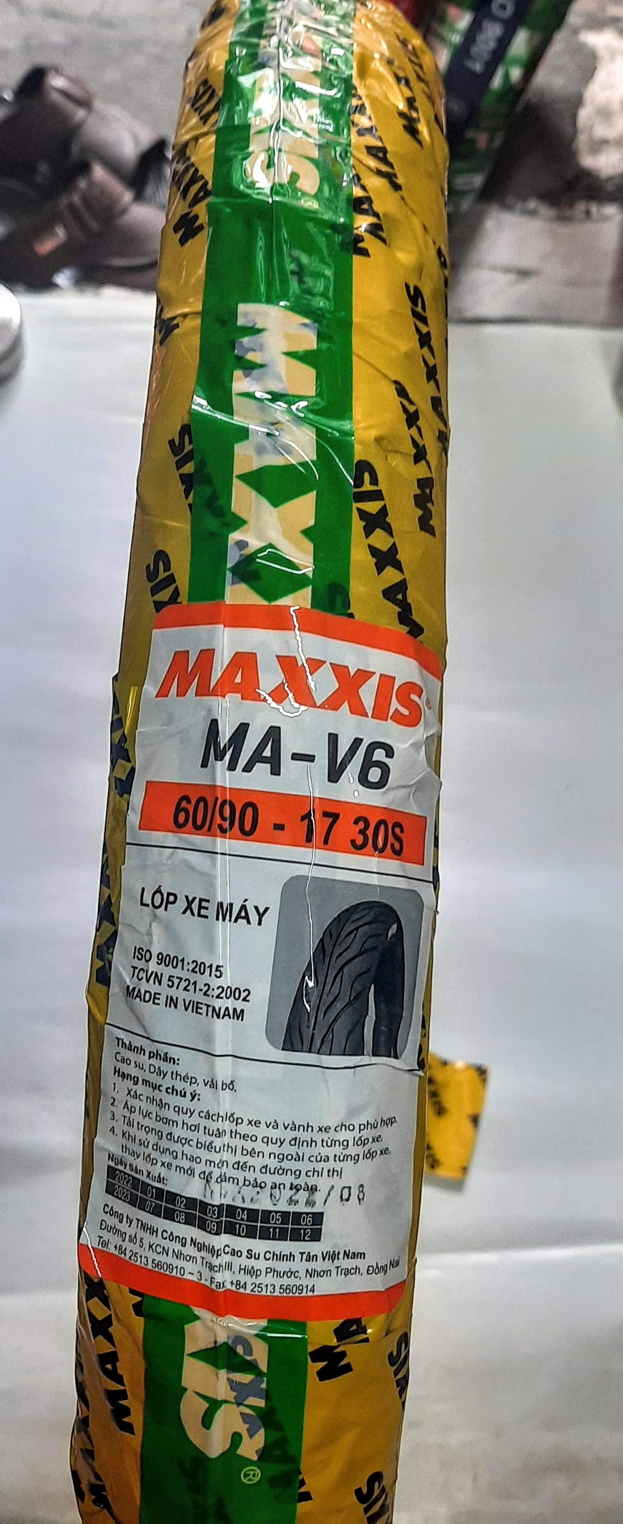 Lốp ( Vỏ ) xe máy hiệu Maxxis loại dùng ruột gai xương cá size 50-60-70-80