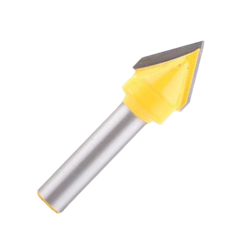 2 Pieces 8mm Shank Woodworking Mill Router Bits V-Groove 60 Degree