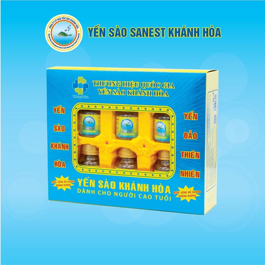 [Hộp 6 lọ] Nước Yến sào Khánh Hòa Sanest dành cho người cao tuổi đóng lọ 70ml