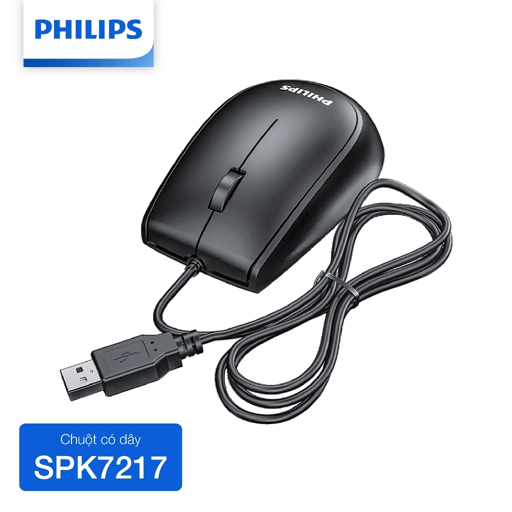 Chuột có dây Philips SPK7217 - Hàng Chính Hãng