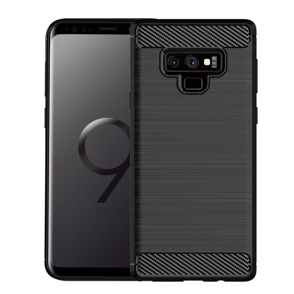 Ốp lưng cho Samsung Note 8 9 10 Plus, Ốp silicon mềm bằng sợi Carbon phay xước chống sốc chống vân tay cho Note 8 9 10 Plus