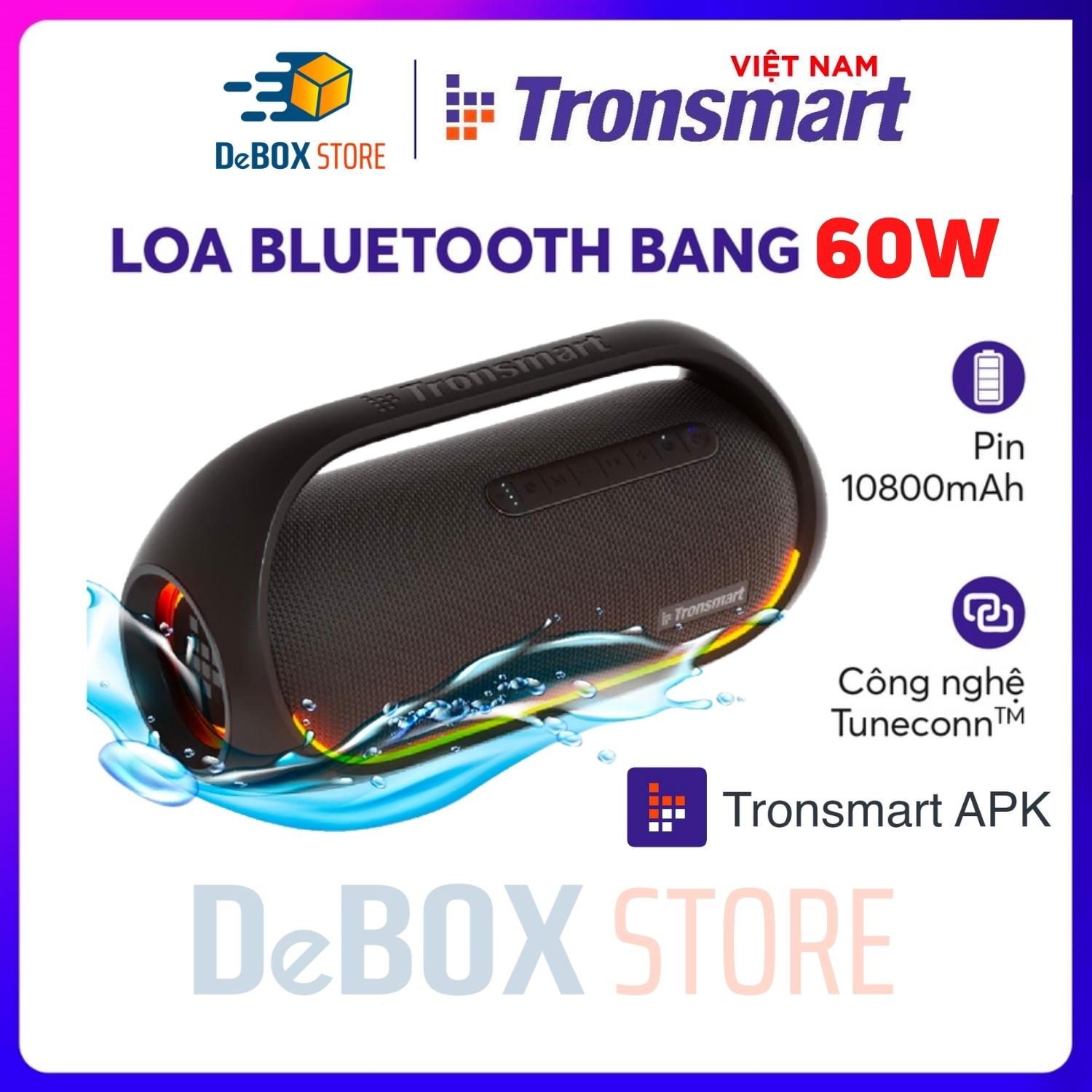 Loa bluetooth Không Dây TRONSMART BANG Công suất 60W, Đèn led RGB theo nhịp, Công nghệ TuneConn, SoundPulse, 8 hiệu ứng EQ - Hàng chính hãng